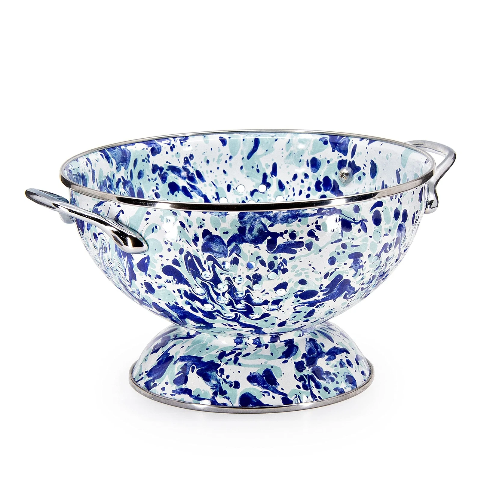 Golden Rabbit Enamelware - 3qt Colander (Ocean) Ocean