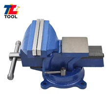 6" Mechanic Bench Vise with Anvil 360° Rotary Base Heavy Duty Bench Vise