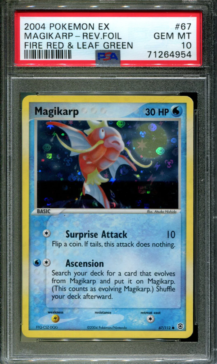 Magikarp 67/112 PSA 10 Reverse Holo FRLG Pokemon 64954