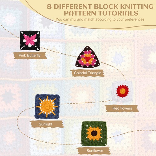 Beginner Crochet Kit Complete Crochet Starter Kit with 8 Yarns Step by DeFui IKI - Picture 9 of 22