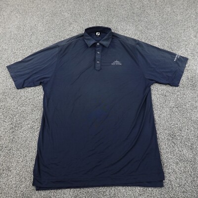 FootJoy Polo Shirt Mens L Black Performance Four Bridges Butler Warren Golf Dad