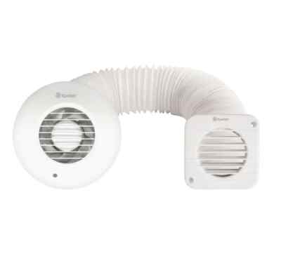 Runder Inline Ventilator Set für Dusche | Leiser Badabzug Xpelair Simply Silent