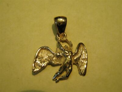 Pendentif Logo Led Zeppelin Ange En Or 18 Carats - Artisanal - Neuf Avec étiquettes