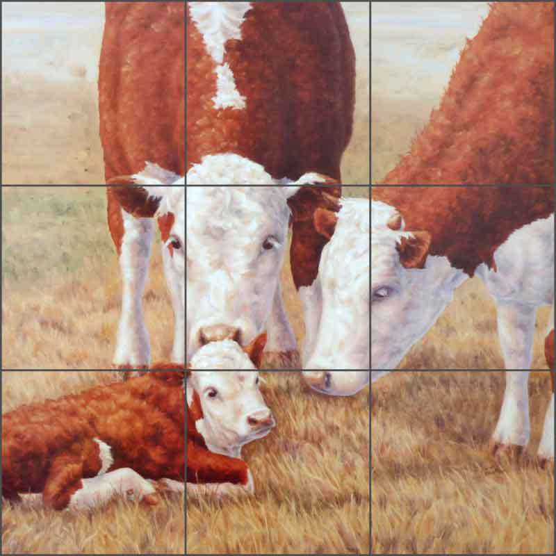 Cow Art Tile Mural Backsplash Elliott Ceramic Country Life CCI-LE18T | eBay