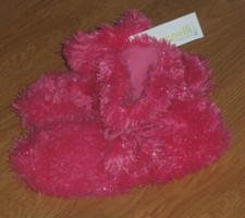 CAPELLI GIRL'S BOOT SLIPPERS SIZE S 10/11 -XL 3/4 PINK LAVENDER FAUX FUR SPARKLY
