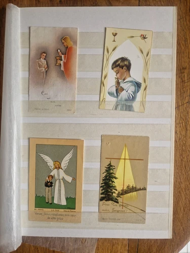 4 pious images communion souvenir etc (lot K 111)