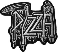 Pizza Grim Reaper Ghost God of Death Scythe Punk Embroidered Sew Iron on Patch B