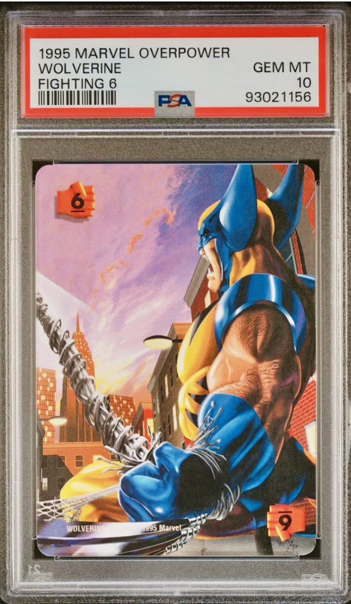 1995 FLEER MARVEL OVERPOWER FIGHTING 6 WOLVERINE PSA 10 Gem Mint