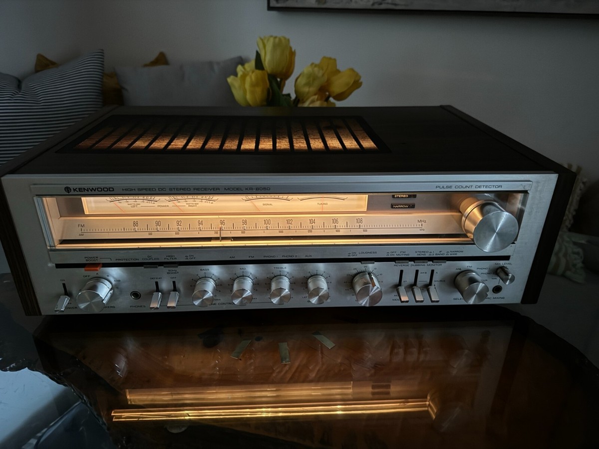 Kenwood KR-8050 Monster Stereo Receiver. Classic Silver Face
