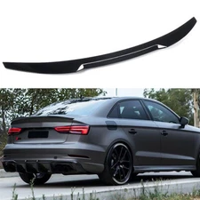 V STYLE GLOSS BLACK REAR TRUNK SPOILER WING FOR AUDI A3 8V S3 RS3 2014-21 SEDAN