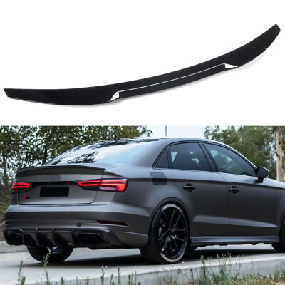 FOR AUDI A3 8V S3 RS3 2014-21 SEDAN GLOSS BLACK V STYLE REAR TRUNK SPOILER WING