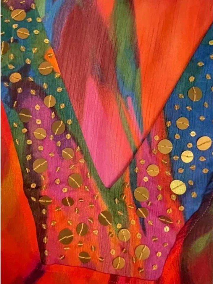 NUEVO NATORI NATACIÓN $172 BENGAL EMBELLECIDO CUBRE CAFTÁN TALLA XS/S Foto 3 de 4