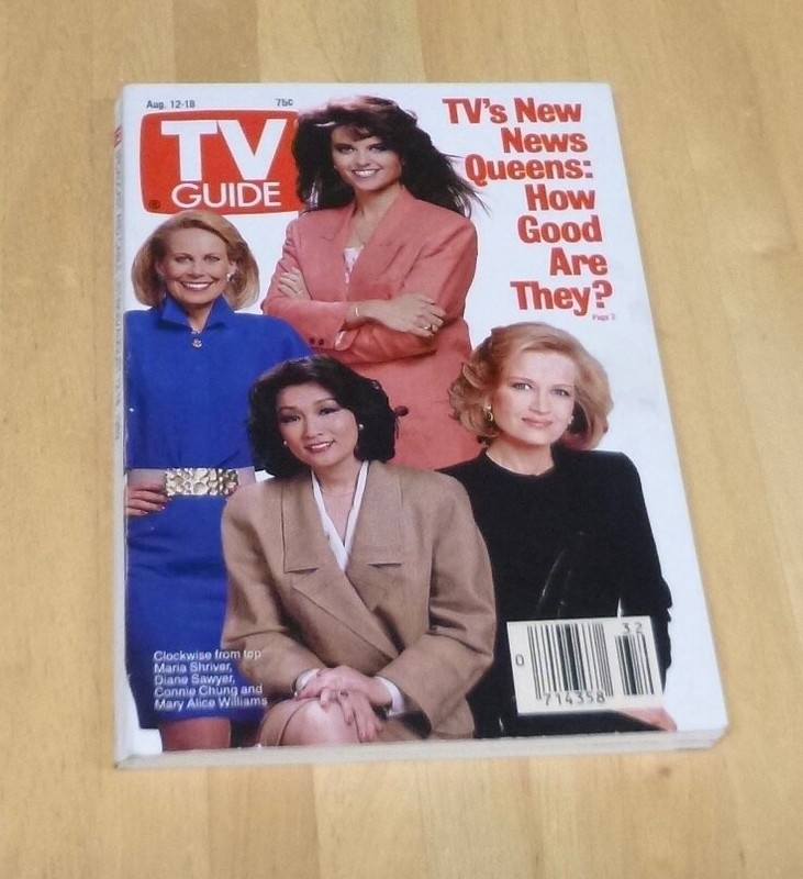 TV Guide Aug 12-18 1989 TV News Queens-Shriver/Sawyer/Chung /Williams Charlotte 