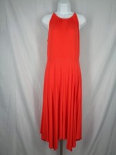 Gap Orange Handkerchief Sharkbite Hem Sleeveless Halter Dress Size Small New