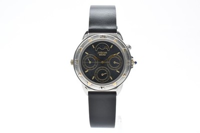 Vintage SEIKO Presage 7F39-6070 Quartz Black Dial Moon Phase Watch