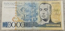 BRAZIL 🇧🇷 100,000 CRUZEIROS BANKNOTE 1985 (P#205a)