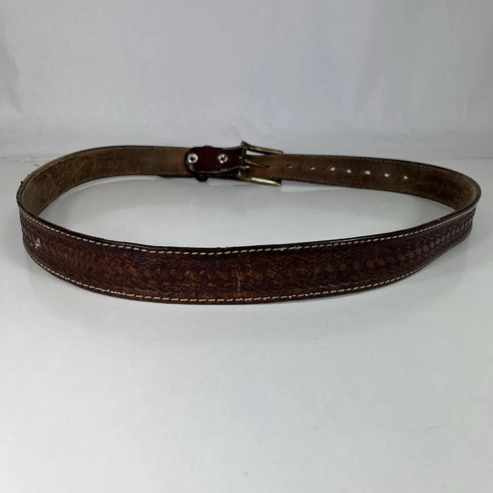 Cinturón Western Cabela's Cuero Tejido de Cesta Marrón - Para Hombre Talla 44 Foto 4 de 4