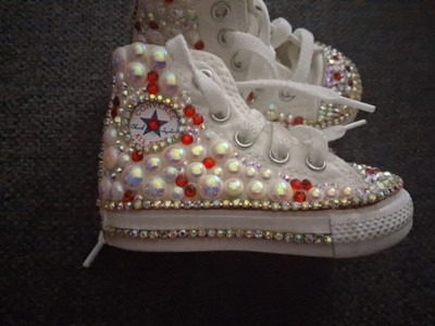 *NEW* Custome Pearl,Ruby&Diamond  Chuck Taylor Converse  