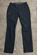 FJALLRAVEN ABISKO Womens Stretch Trouser Pants Black US Size 10 32  Inseam