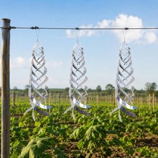 3x Bird Repellent Spiral Reflectors 15.8in Scare Deterrent Keep Away Device Tool
