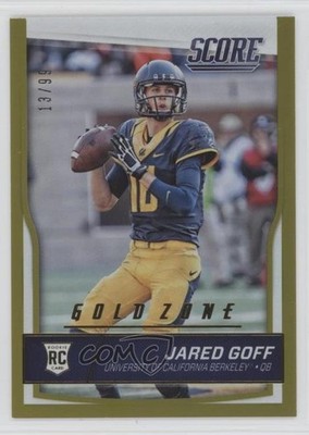 2016 Score Rookies Jumbo Gold Zone 13/99 Jared Goff #332 Rookie RC 17a5