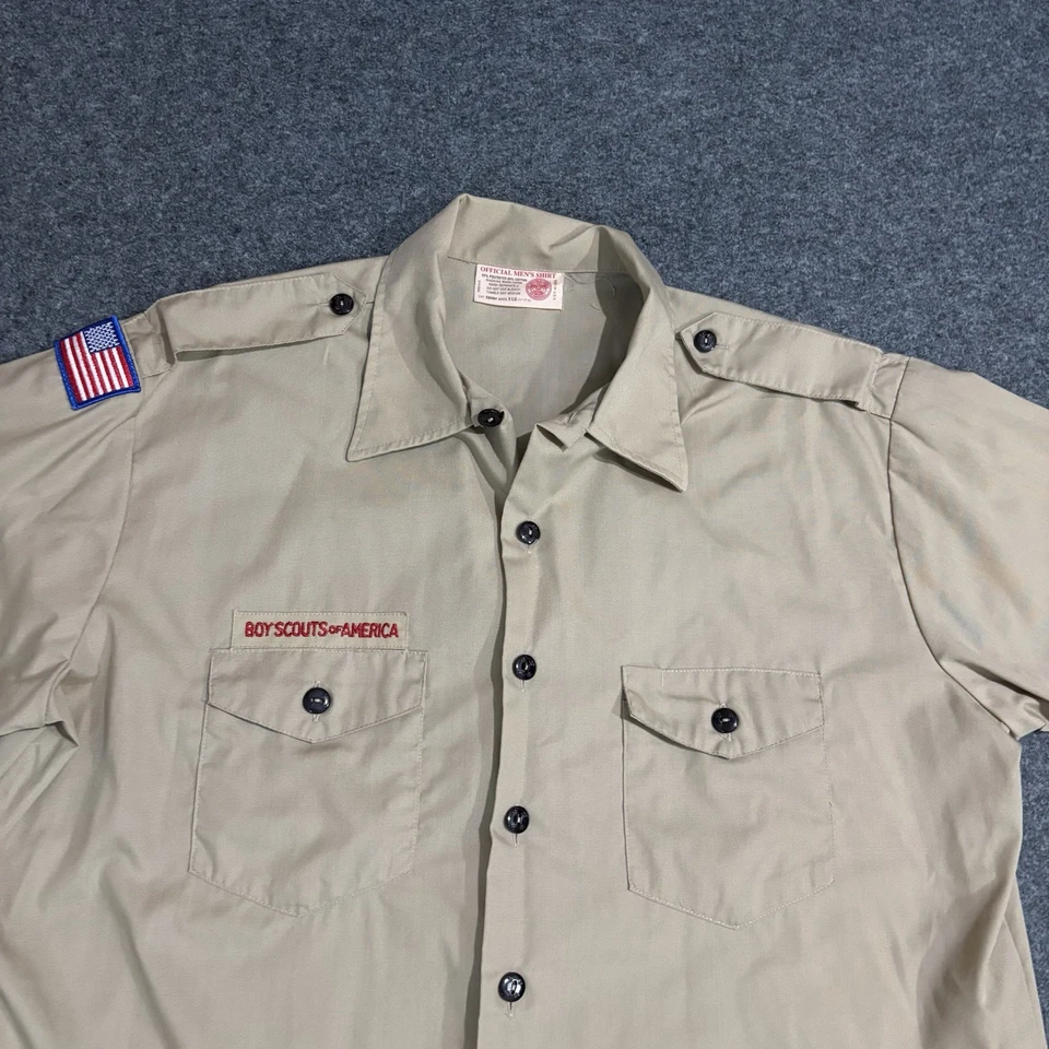 Boy Scouts Uniform Shirt Size Adult XL Short Sleeve Tan BSA Official - Image 3 of 4
