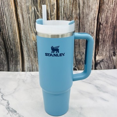 Stanley 30oz Insulated Tumbler With Handle Straw Blue Stainless Steel BPA-Free