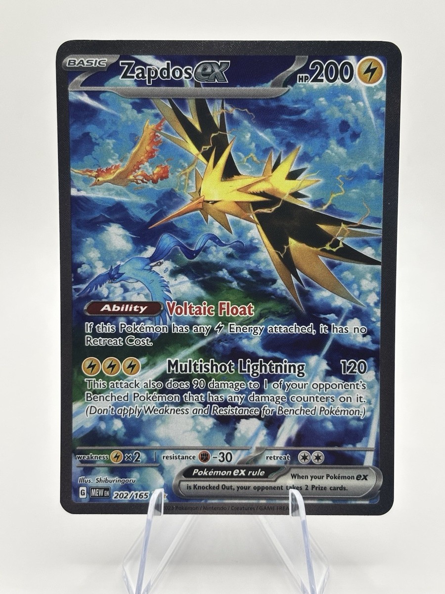 Pokémon TCG Zapdos EX 202/165 Scarlet & Violet 151 SIR Holo NM