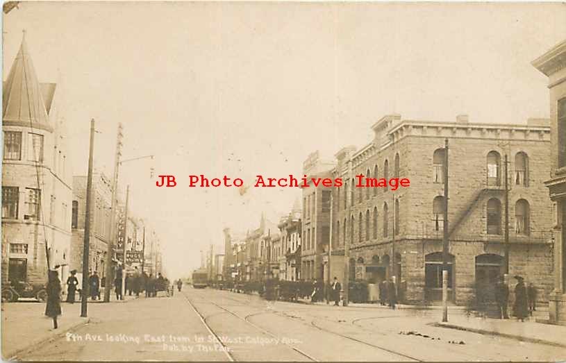 Canada, Alberta, Calgary, 8th Avenue, Looking East, 1911 PM, Fair Pub