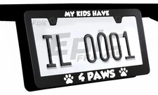 1x My Kids Have 4 Paws License Plate Frame Cute Pet Parent Car Accessory
