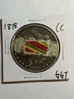 1878-CC Morgan Silver Dollar XF Detail Holiday Sticker Remnant Tough Date CC