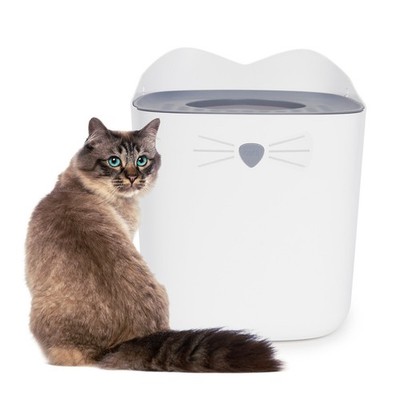 Catit Pixi Katzentoilette grau oberer Eingang Katzentoilette leicht zu reinigen auslaufsicher