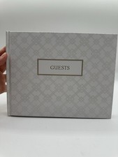 Guest Book Wedding Guests Hardcover White Gold Lined Pages Keepsake