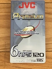 JVC T-120 VHS Premium Clear Color Video Cassette Tape 6hrs Sealed EP Mode NEW