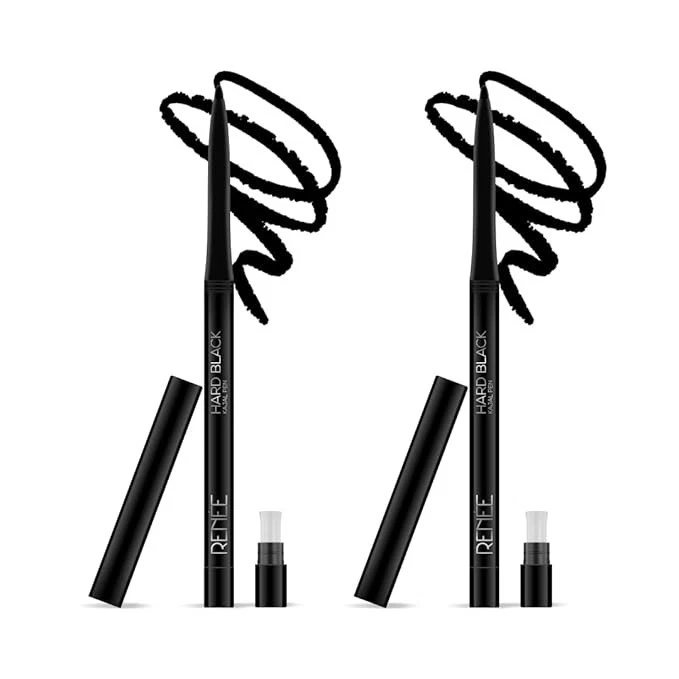 RENEE Hard Black Kajal Pen with Sharpener 0.35 gm, Pcs Of 2, Matte Finish - Image 2 of 4
