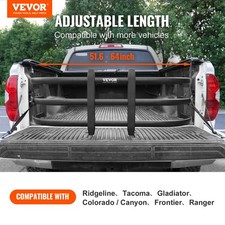 For Truck Bed Extender, Aluminum Retractable Tailgate Extender, 51.6"-64" Adju
