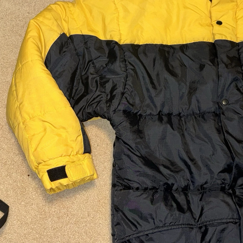 Chaqueta acolchada vintage amarilla negra Sierra Pacific para hombre XL 80s 90s exterior cálida Foto 4 de 4