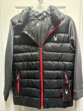 Down Jacket by Spyder -Black- New- Boys XL 18
