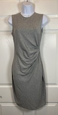 Theory Jorainna Sheath Dress Gray Sleeveless S Minimalist Quiet-Luxury Career