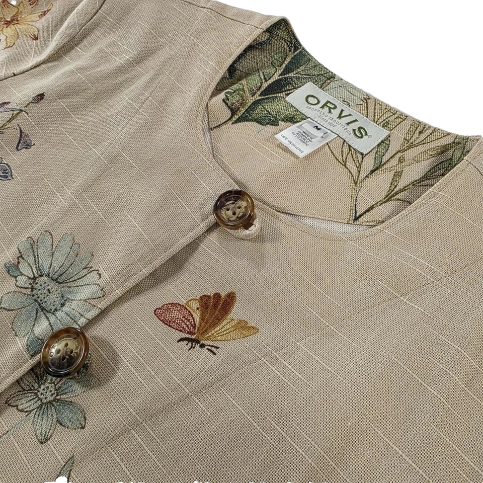 Blazer de vestir para mujer Orvis floral multicolor de algodón talla mediana Foto 3 de 4