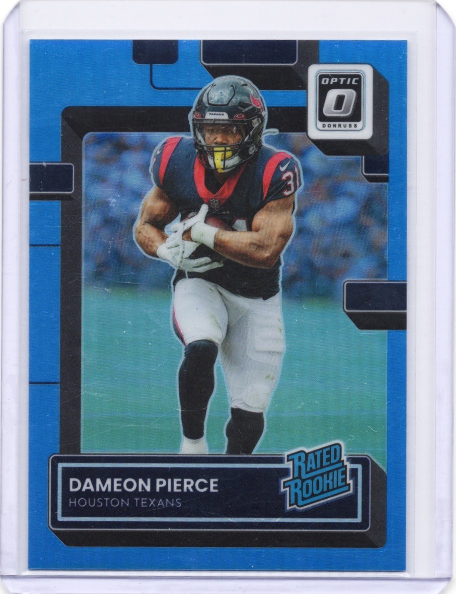 Dameon Pierce 2022 Panini Donruss Optic Rated Rookie #240 Aqua Prizm /299 Texans