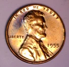 1955 Proof Lincoln Wheat Cent Coin Toned Impaired PR LOT #11   1c START AUCTION