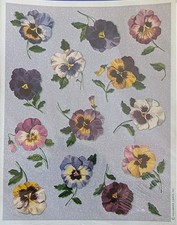 Vintage Hallmark Stickers Pansies Pansy Flowers 1 Sheet READ