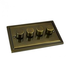 Antique Brass Vintage Stepped Edge Sockets and Switches - Regency Range USB