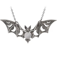 Alchemy Gothic Lunaeca Necklace Bat Moon Phases Mirror Crescent Isis Goth P922