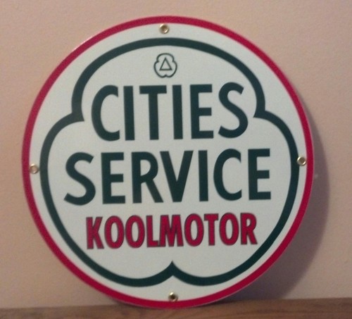 Cities Service Koolmotor Sign Porcelain Coated Cabin Lodge Man Cave Home Decor - Picture 2 of 4