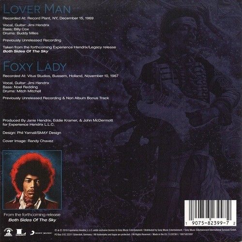 JIMI HENDRIX Lover Man b/w Foxey Lady 7" Vinyl Single *SEALED* Hype Sticker - Imagen 2 de 2