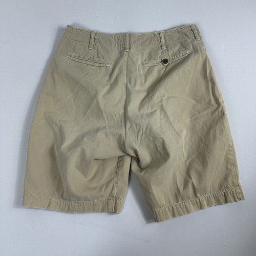 VTG Y2K Abercrombie & Fitch Distressed Faded Beige Chino Shorts LOGO Mens 30 - Picture 3 of 9