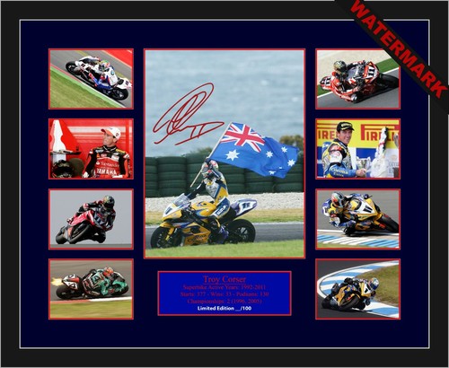 TROY CORSER SUPERBIKE WORLD CHAMPION LIMITED EDITION SIGNED FRAMED MEMORABILIA - Picture 2 of 6