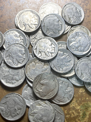 BUFFALO NICKEL ROLL (40 COINS), ''FULL DATES'' RANDOM DATES, NICE COINS